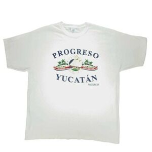 Y2K Progreso Yucatan Mexico T-Shirt Island Paradise Graphic XL White